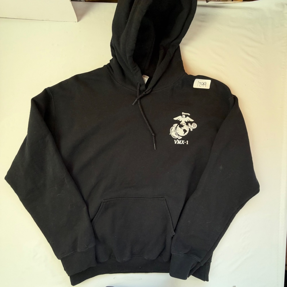 Gildan VMX-1 USMC Hoodie Size M Black Marine Operational Test Evaluation Squad